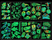 Pegatinas de Tatuajes Luminosos de Fútbol DAMAI, Brillan en la Oscuridad, Impermeables, Desechables, de Papel, para Adultos, Calcomanías Artísticas Corporales con Temática de Fútbol