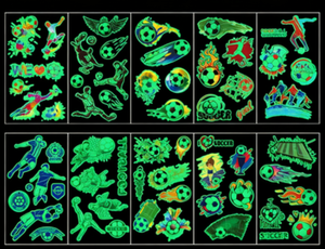 Pegatinas de Tatuajes Luminosos de Fútbol DAMAI, Calcomanías Corporales que Brillan en la Oscuridad para Fiestas Temáticas de Fútbol y Celebraciones de Aficionados - Product Image 4