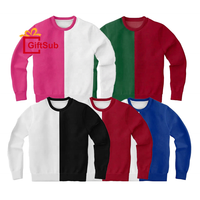 Sweat-shirts unisexes à col rond bicolores, style streetwear, en coton molletonné, doublure épaisse, broderie 3D, impression sérigraphique, effet délavé