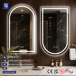 <span class=keywords><strong>Espejo</strong></span> LED Arqueado sin Marco con Desempañador, Impermeable IP65 - <span class=keywords><strong>Directo</strong></span> de Fábrica - para Baños de Hotel y Salón, Dormitorios y Tocadores - Product Image 1