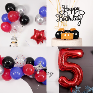 Globos Personalizados Rojos, Negros, Azules y Plateados para Fiestas, Globos de Estrella Metalizados, Pancarta, Decoración para Pastel, Decoración para Fiestas de Cumpleaños Infantiles - Product Image 6