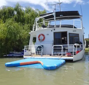 Catamarán flotante muelle personalizado bote inflable de aire muelle para el yate a uso de 20cm de espesor de agua