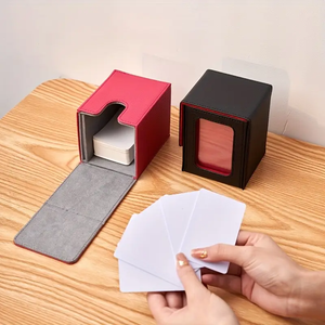 Boîte <span class=keywords><strong>de</strong></span> pont en cuir PU <span class=keywords><strong>de</strong></span> style moderne et écologique avec fonction <span class=keywords><strong>de</strong></span> retournement <span class=keywords><strong>de</strong></span> <span class=keywords><strong>jeu</strong></span> magnétique <span class=keywords><strong>100</strong></span> + porte-cartes pour logo personnalisable TCG - Product Image 6