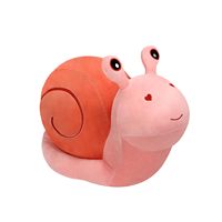 Peluche escargot rose de 7,8 pouces, adorable escargot brodé en peluche, jouet interactif pour chiens et chats