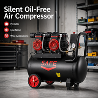 Compresseur d'air industriel vertical portable à piston silencieux, robuste, haute performance, sans huile, pour applications variées