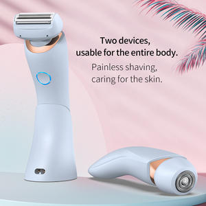 2 в 1 перезаряжаемая батарея, портативная Женская бритва для ног, рук, рук, лица, эпилятор, бритва - Product Image 5