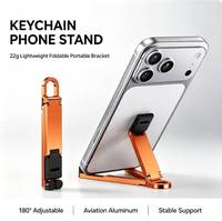 Support de téléphone pliable en aluminium aéronautique léger et réglable à 180°, mini porte-clés, vente en gros d'usine