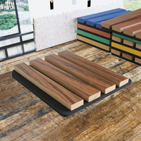 Panneau acoustique en bois rainuré moderne et écologique, réduction du bruit NRC 1.0, revêtement mural en polyester, chambre, hôtel, salle de classe, studio