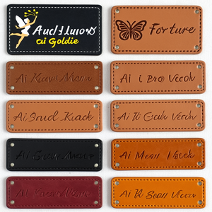 Petit lot d'étiquettes en cuir d'usine personnalisées <span class=keywords><strong>pour</strong></span> vêtements impression de marque de bagage pressée à chaud étiquettes personnalisables de haute qualité - Product Image 4