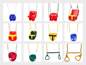 Современный дизайн, пластиковые качели с половинным ведром для детей, для парка, школы и виллы, уличная мебель с цепями для младенцев - Product Image 6