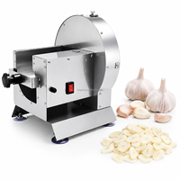 Zware professionele elektrische groentesnijmachine van roestvrij staal, gemotoriseerd, voor aardappelen, uien, citroenen, fruit en voedsel.