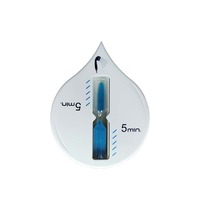 Minuteur sablier en forme de goutte d'eau à ventouse, 5 minutes, design moderne et simple, pour fêtes, réunions, salle de bain, plage, maison, bureau