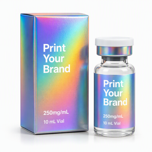 Custom Holographic <b>Paper</b> Packaging Box For Peptide Glass Vials Private Brand <b>Printed</b> Carton Box - Product Image 1