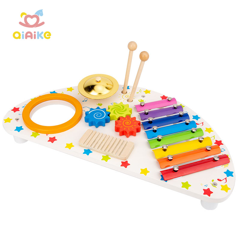 Детский многофункциональный 8-тоновый ручной перкуссионный инструмент детская музыка раннее образование деревянный ксилофон игрушки для детей