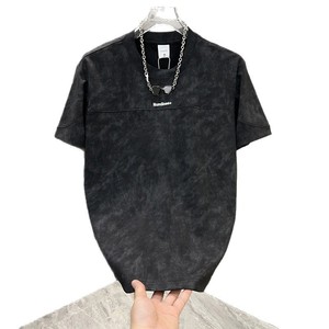 T-shirt grafica tie-dye rosa da uomo - Maglietta casual in cotone a maniche corte con stampa <span class=keywords><strong>Nu</strong></span> Milanese Letter Print - Product Image 5