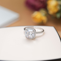 OAHLAN haute qualité 3.5CT 925 bague en argent sterling coussin taille zircon cubique 5A CZ bagues de fiançailles bandes de mariage pour les femmes