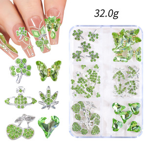 เครื่องรางเล็บพลอยเทียมโลหะ3D ความรักพลอยเชอร์รี่ข้ามดาวเคราะห์คริสตัลคริสตัลเพชรอุปกรณ์ตกแต่งเล็บ - Product Image 6