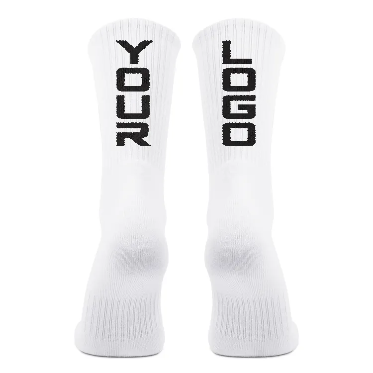 Oem Socks Low MOQ Design Own Fashion Crew Elite Embroidery Jacquard Sports Custom Logo Cotton Mens Letters White Black Casual