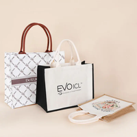 Sac fourre-tout en toile de jute réutilisable, grand format, en chanvre et lin, avec poche avant en coton, idéal pour les cadeaux et le shopping (vente en gros)