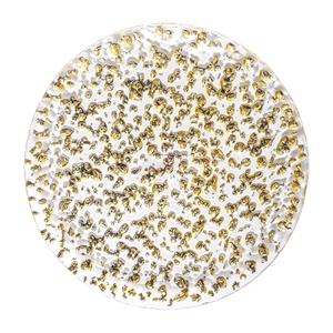 Plato de Cena de Vidrio Texturizado de Cuarzo de Lujo Estilo <span class=keywords><strong>Barroco</strong></span>, Libre de Plomo, Ecológico, con Detalles Metálicos Dorados, Transparente, para Servir Alimentos - Product Image 3