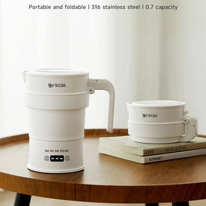 Bouilloire électrique portable, pliable et rétractable avec fonction de maintien au chaud pour une utilisation en extérieur et en hôtel, bouilloire à eau chaude de 700 ml. - Product Image 1