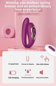 Verdrehter C-förmiger Clip Kabelloser Fernbedienungs-Vibrator Tragbarer Paar-Resonanz Doppelköpfiger Vibrationsmassager für Frauen - Product Image 6