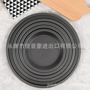 Non-Stick Metal Pizza Pan 6 7 8 9 10 11 12 Inch Shallow Cake Mold Wide Rimmed For Baking - Product Image 3