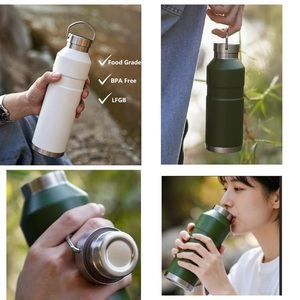 Bouteille de sport isotherme en acier inoxydable 304 sans BPA, avec poignée portable, double paroi sous vide, pour les voyages en plein air et la remise en forme - Product Image 3