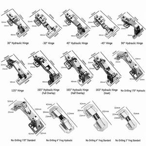 Charnières hydrauliques en acier inoxydable pour armoires de cuisine et portes extérieures d'hôpitaux, angle d'ouverture de 180°, installation facile - Product Image 2