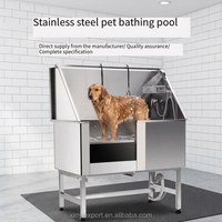 Bañera de Acero Inoxidable Ecológica para Mascotas, Estación de Baño y Aseo para Perros y Gatos, Profesional, con Altura Ajustable Eléctricamente