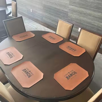 Sous-verres en cuir PU gravés au laser de luxe en gros, sous-verres en similicuir personnalisables gravables au laser