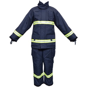 Combinaison de pompier pour pompiers Norme GA10-2014 Tissu aramide Bleu marine/Jaune - Product Image 2