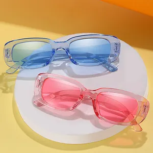 الأكثر مبيعًا نظارات شمسية كلاسيكية متعددة الألوان للرجال نظارات شمسية ضيقة مربعة الشكل UV400 نظارات شمسية مستطيلة صغيرة