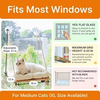 Perchoir de fenêtre pour chat avec ventouses de qualité industrielle - Lit hamac en bois de pin massif, coussin moelleux, capacité de 42 lb pour chats d'intérieur