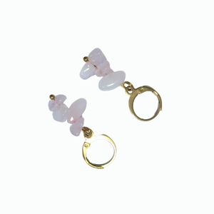 Pendientes de Cuarzo Rosa con Piedras en Forma de Gota, Hechos a Mano, Joyería Colgante para Fiestas, Uso Diario, Regalo - Product Image 2