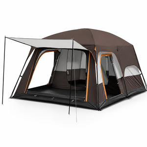 Grande tenda da campeggio per 5 persone, apertura automatica rapida, 2 camere da letto, 1 soggiorno, impermeabile, in tessuto Oxford, per <span class=keywords><strong>feste</strong></span> all'aperto in famiglia - Product Image 1