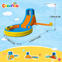 Parc aquatique gonflable Cocofish avec piscine à jets d'eau et canon à eau pour les enfants, amusement estival en plein air