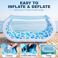Bain de soleil gonflable transfrontalier pour piscine, île flottante de fête, grand lit de soleil en PVC blanc 44x43cm