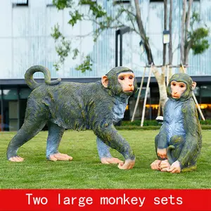 Оптовая продажа, уличные украшения, дешевая статуя орангутанга в натуральную величину из стекловолокна