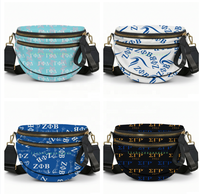 Sac bandoulière de haute qualité pour sororité, design élégant avec lettres grecques, sac banane unisexe, sac bandoulière de voyage extérieur