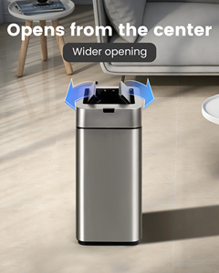 Poubelle intelligente grande capacité en acier inoxydable ABS, capteur de déchets automatique, poubelle électrique pour cuisine, salle de bain, salon - Product Image 5