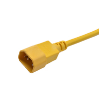 H05VV-F 3G 0.75 Cordon d'alimentation jaune de 2m avec connecteur IEC C13 et prise C14 pour serveurs et ordinateurs