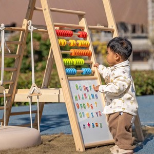 Wooden Climbing <b>Frame</b> With Slide And <b>Swing</b> For Children 4-6 Years Old Indoor Outdoor Play Structure - Product Image 3