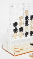 Jeu de Connect 4 Judaica en Lucite avec design miroir doré, support d'affichage en PMMA recyclable, surface polie