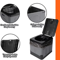 Toilette pliable miniature en plastique portable pour le camping en plein air, légère, multifonctionnelle, durable, WC temporaire d'urgence