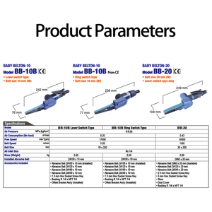 <span class=keywords><strong>Ponceuse</strong></span> à bande pneumatique originale Nitto BB-20, 20 mm, machine de ponçage pneumatique portative, solution de polissage de métal à haute vitesse - Product Image 4