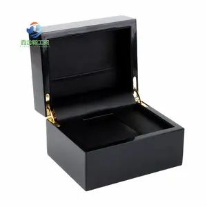 Wholesale High Quality Luxury Watch Case Custom Logo Watch Packaging Box Red And Black Wooden Watch Case