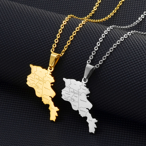 Collana <span class=keywords><strong>con</strong></span> Ciondolo Mappa dell'Armenia <span class=keywords><strong>con</strong></span> <span class=keywords><strong>Nome</strong></span>, Catene in Acciaio Inossidabile Color Oro/Argento, Gioielli per Armeni # 267521 - Product Image 6