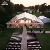Tentes d'événements et de mariages en aluminium pour structures d'atrium, chapiteaux commerciaux transparents pour mariages, tentes de réception avec murs en verre
