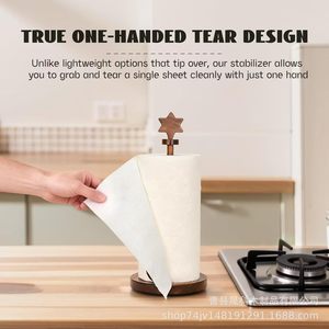 Wooden Tissue Holder Standing Roll <b>Paper</b> Storage Rack Desktop <b>Kitchen</b> Toilet <b>Paper</b> Holder Multipurpose No Drilling Required - Product Image 1